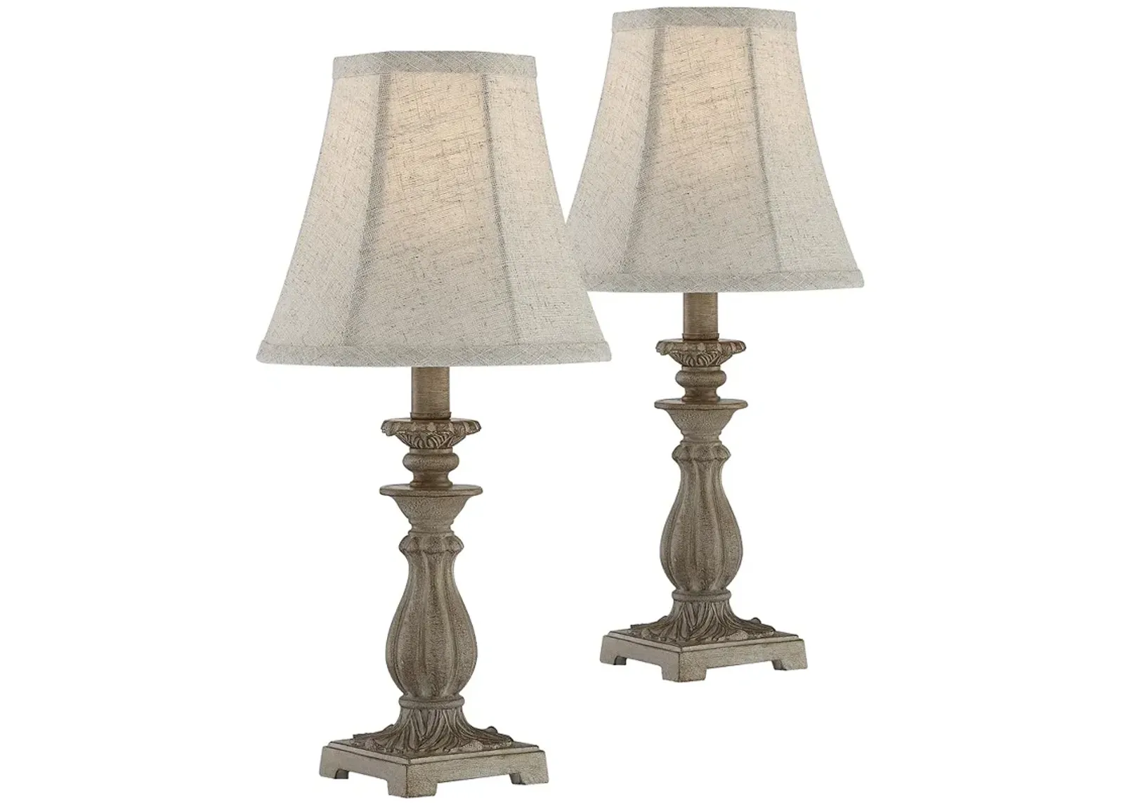 Regency Hill Cali 19" Beige Candlestick Accent Table Lamps Set of 2