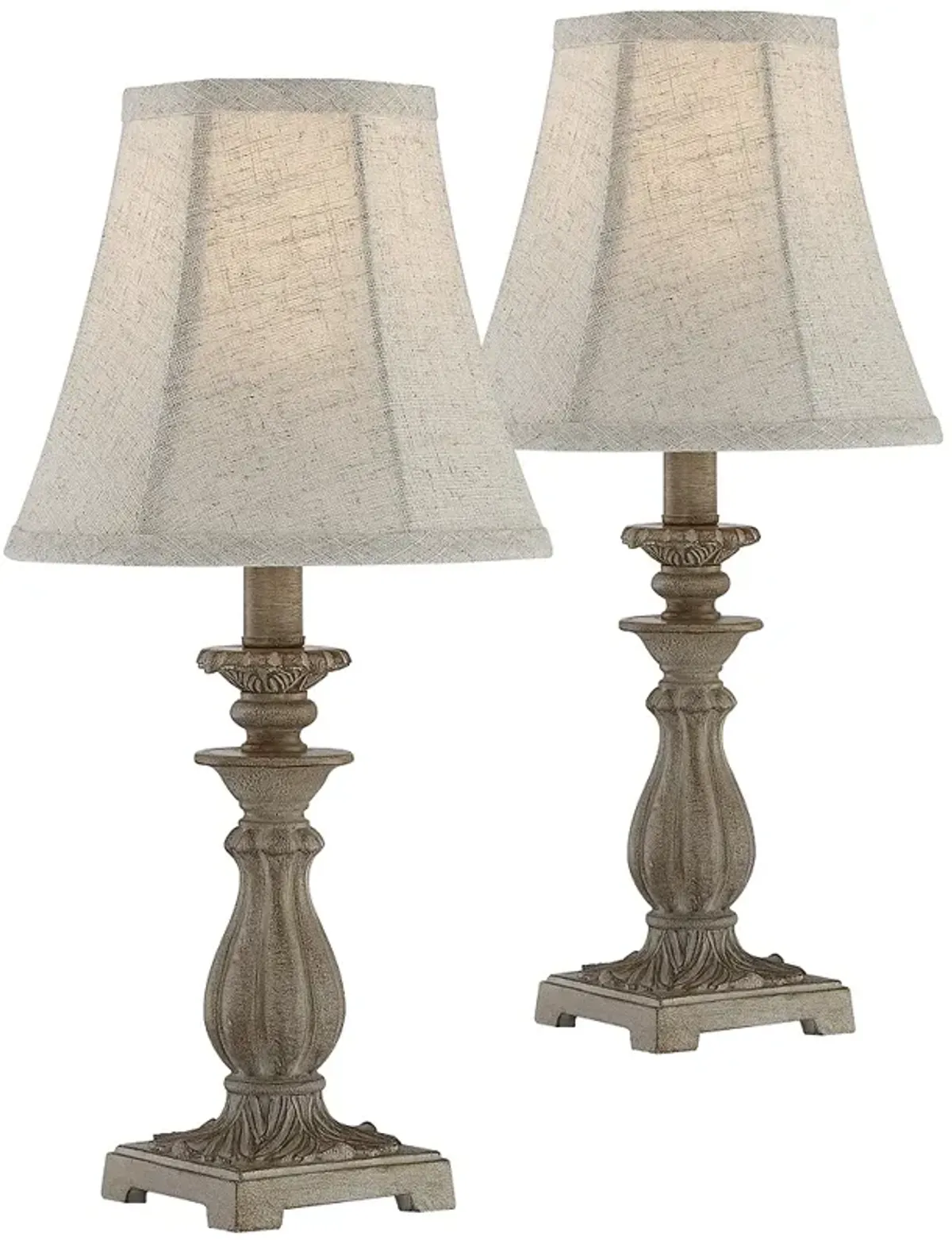 Regency Hill Cali 19" Beige Candlestick Accent Table Lamps Set of 2