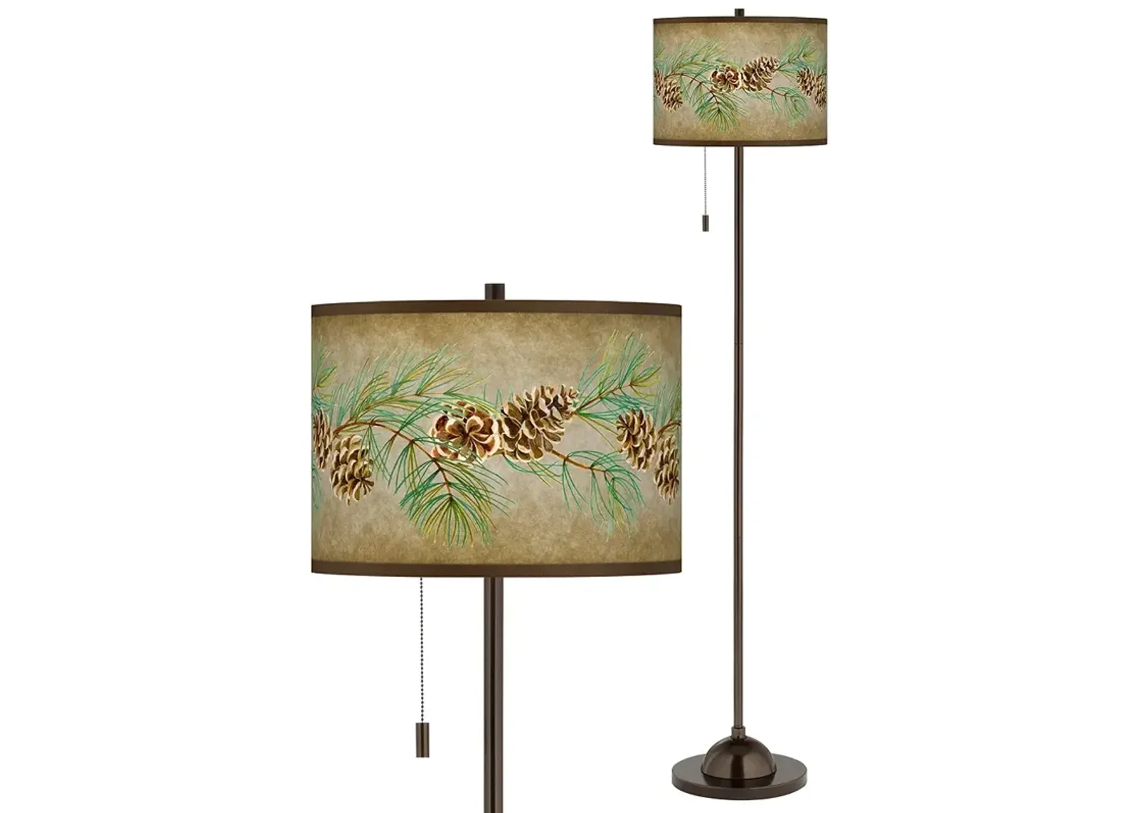 Cone Branch Giclee Glow Bronze Club Floor Lamp