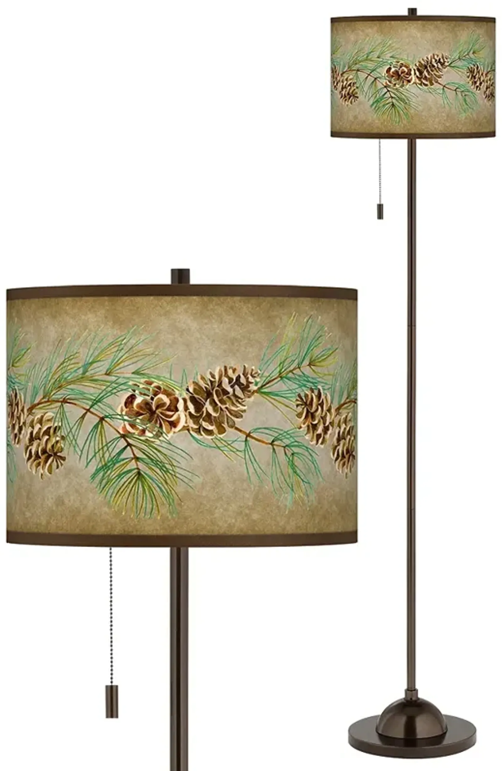 Cone Branch Giclee Glow Bronze Club Floor Lamp