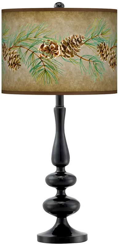 Cone Branch Giclee Paley Black Table Lamp