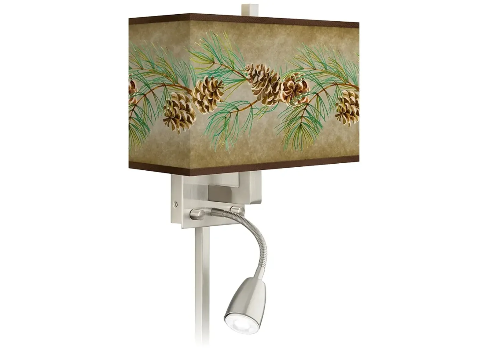 Cone Branch Giclee Glow LED Reading Light Plug-In Sconce