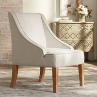 Dixon Ivory Fabric Swoop Arm Chair