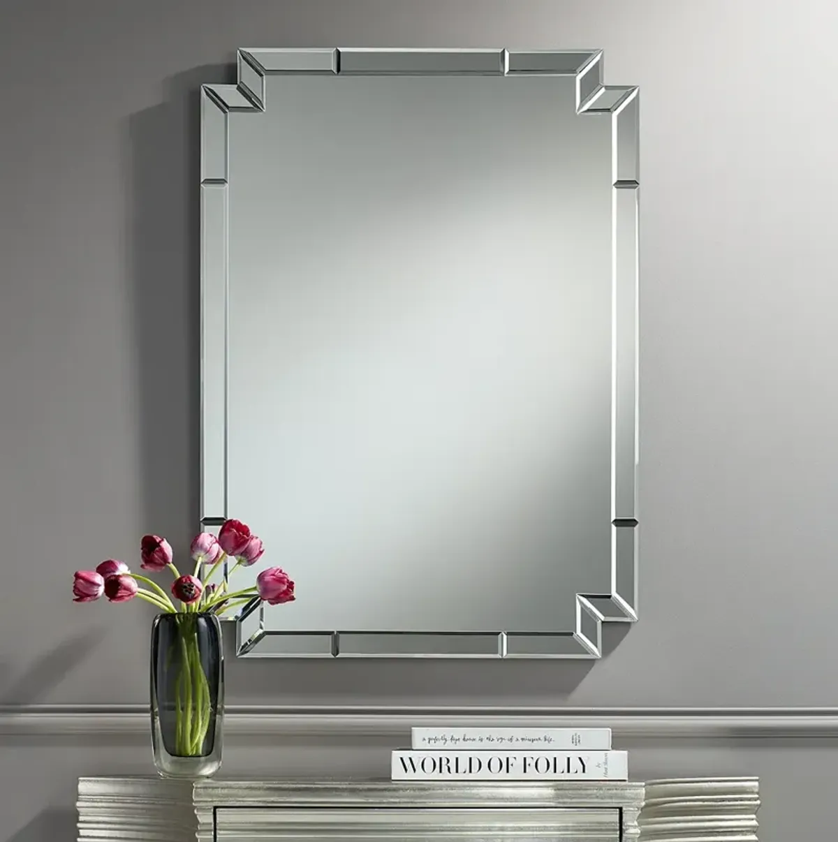 Possini Euro Redi 26" x 36" Cut Corner Edge Wall Mirror