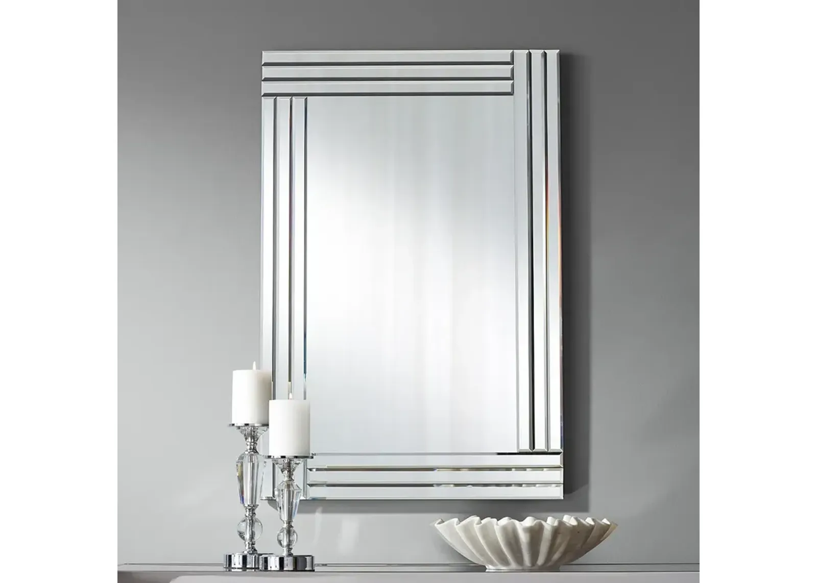 Possini Euro Sofija 23 1/2" x 35 1/2" Edged Wall Mirror