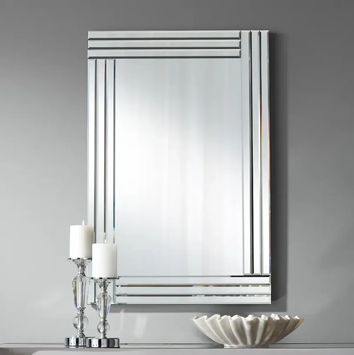 Possini Euro Sofija 23 1/2" x 35 1/2" Edged Wall Mirror