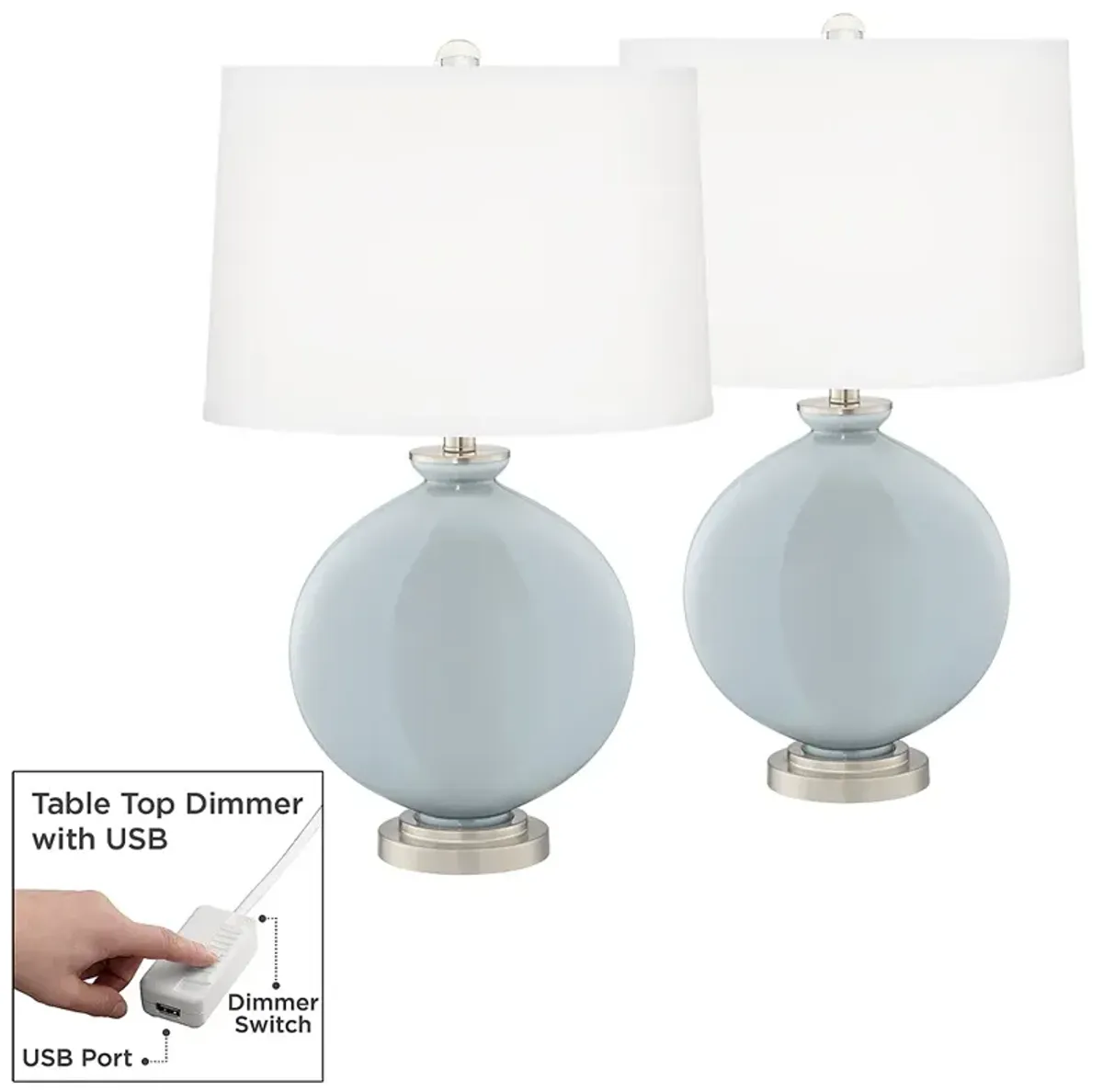 Take Five Carrie Table Lamp Set of 2 with Dimmers