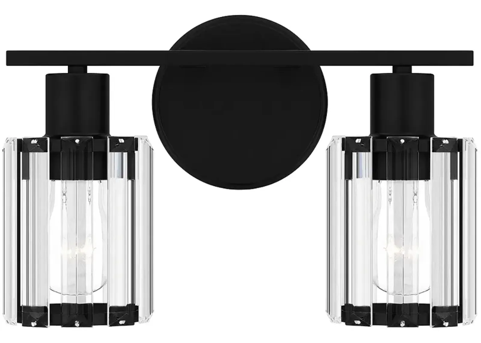 Quoizel Isla 12 1/2" Wide 2-Light Black and Crystal Bath Vanity Light