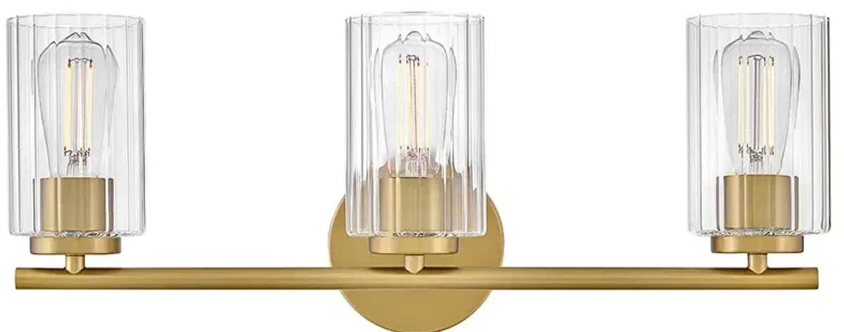 Lark Leta Bath Medium Three Light Vanity 22.75" Lacquered Brass