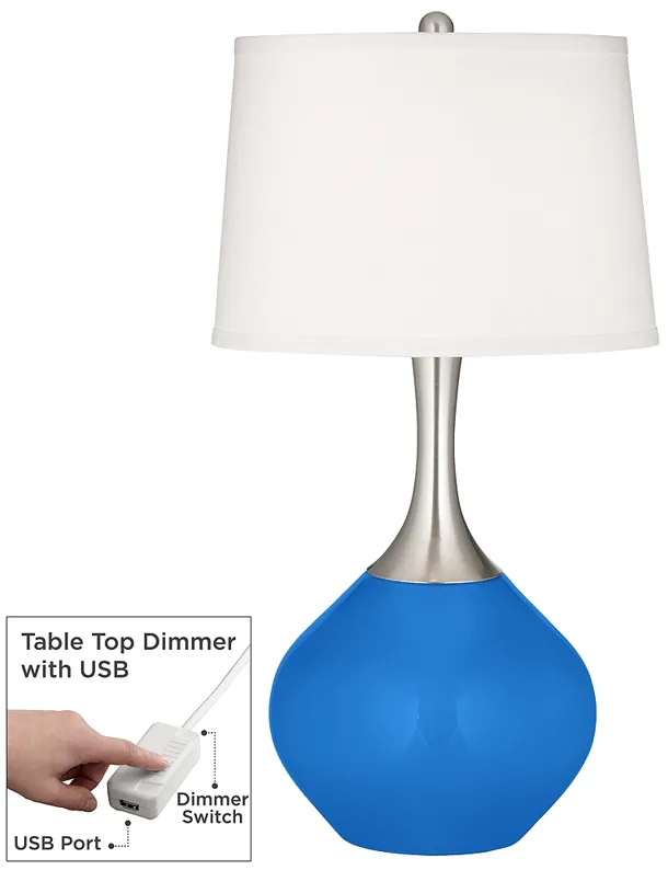 Royal Blue Spencer Table Lamp with Dimmer