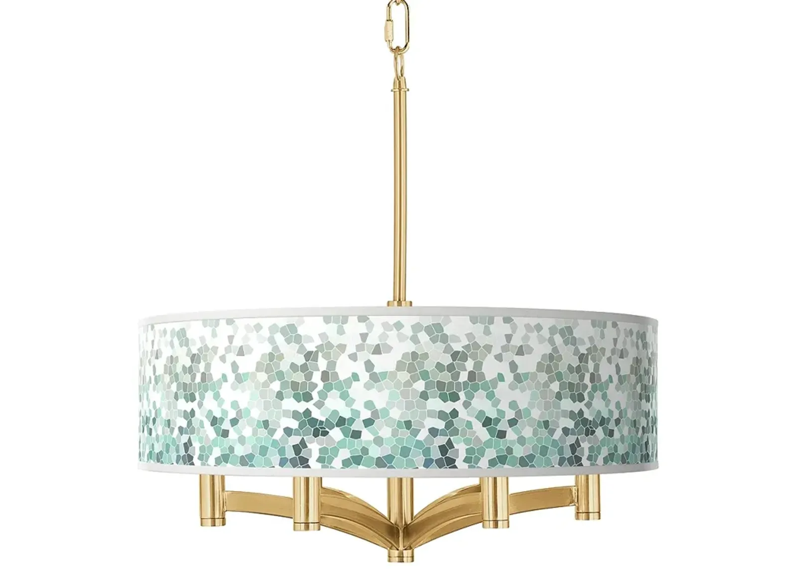 Aqua Mosaic Ava 6-Light Gold Pendant Chandelier