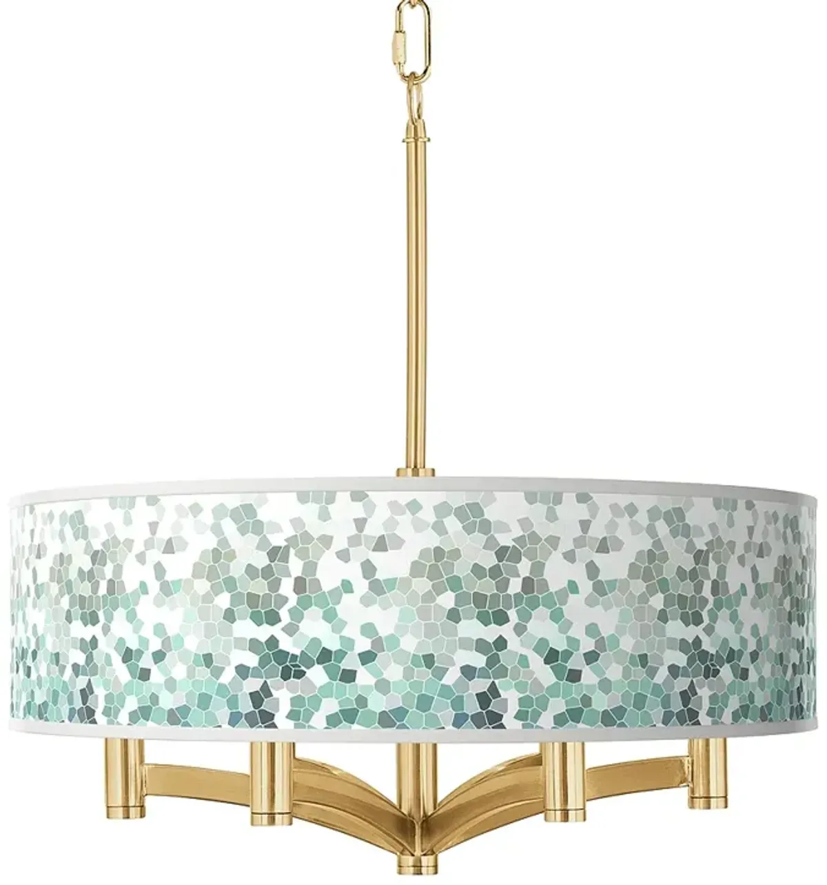 Aqua Mosaic Ava 6-Light Gold Pendant Chandelier