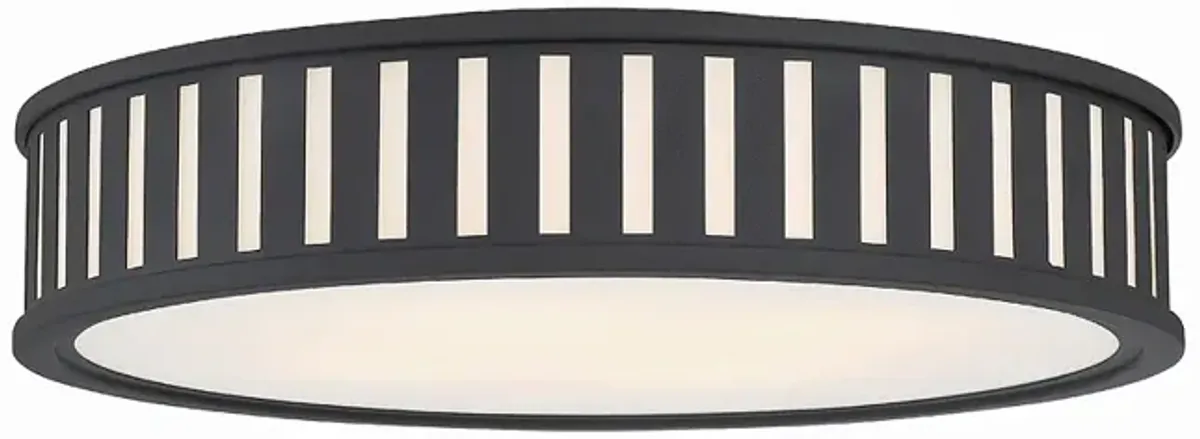 Crystorama Kendal 22 1/2"W Black Forged Drum Ceiling Light