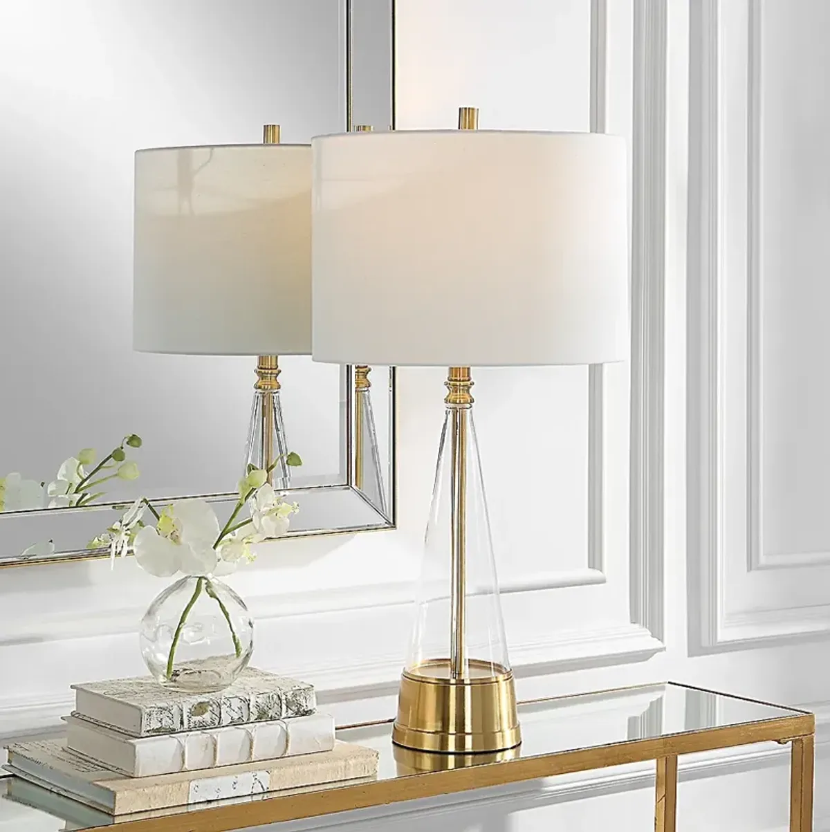 Noble Park Hewitt Brass and Clear Glass Table Lamp