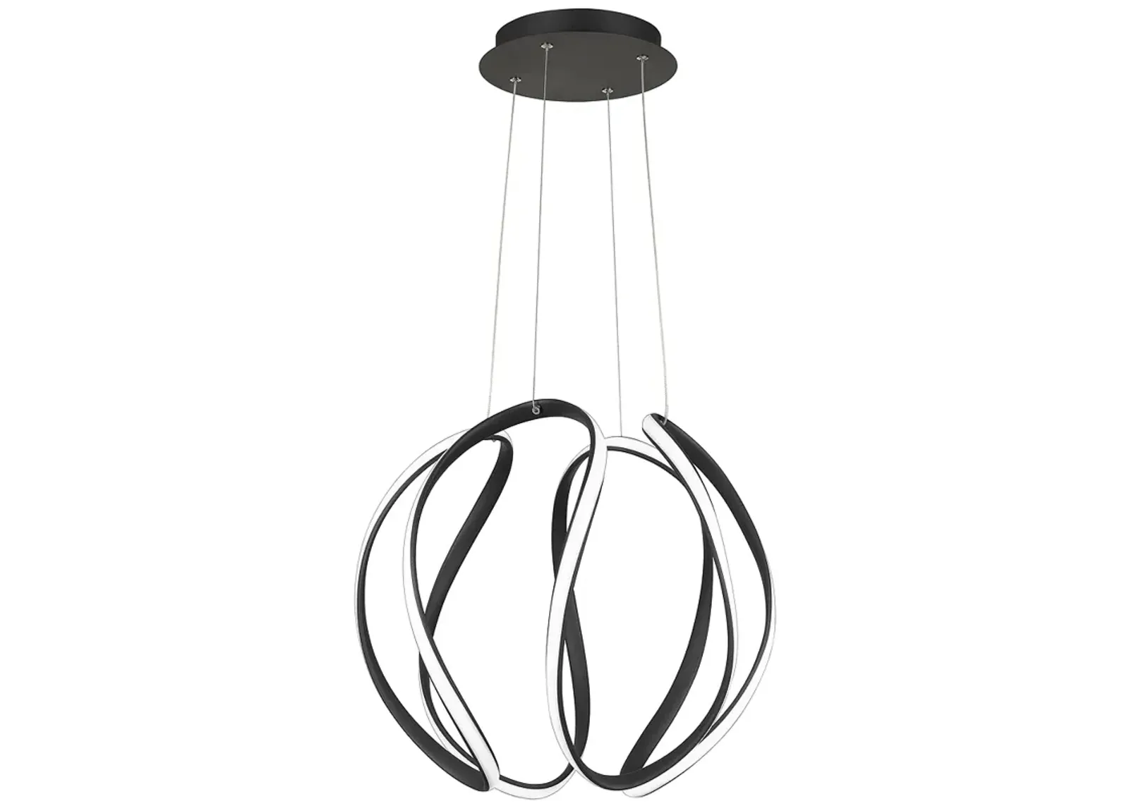 Waving 19-in W Black LED Pendant