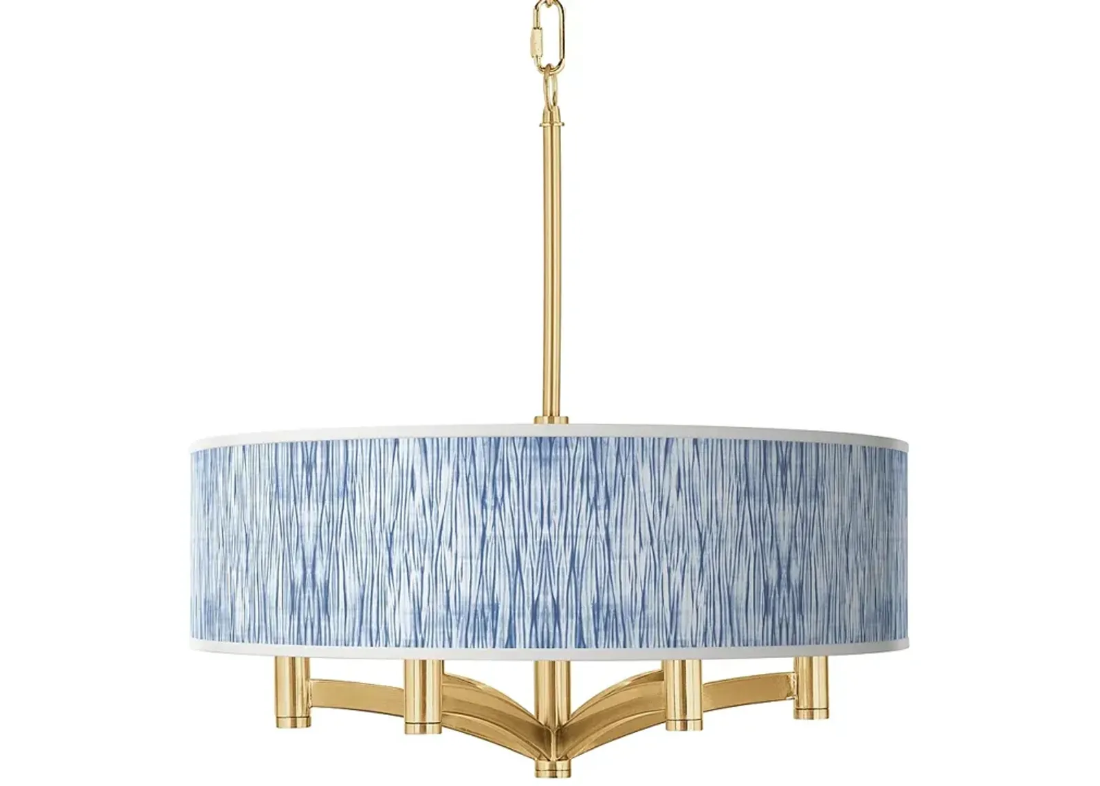 Giclee Glow Ava 20" Wide 6-Light Beachcomb Blue and Gold Chandelier