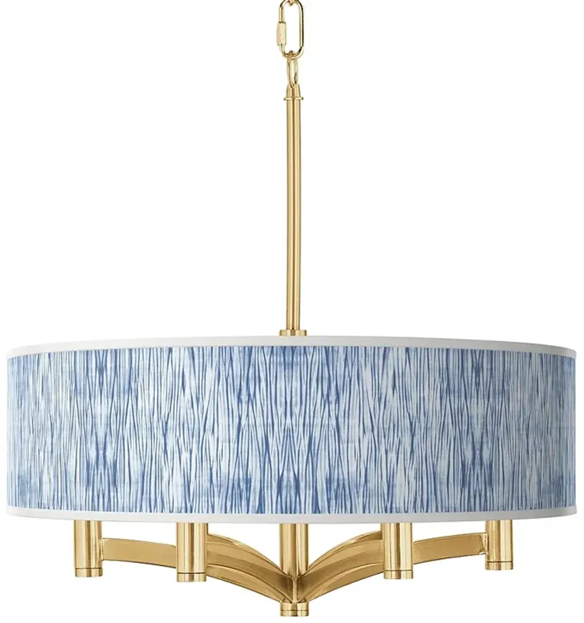 Giclee Glow Ava 20" Wide 6-Light Beachcomb Blue and Gold Chandelier