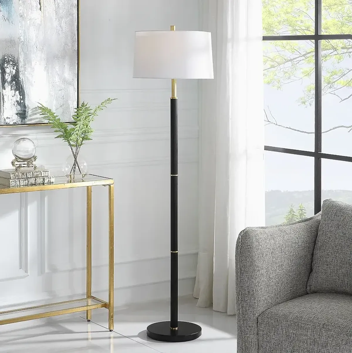 Noble Park Evere Black and Gold Metal Floor Lamp