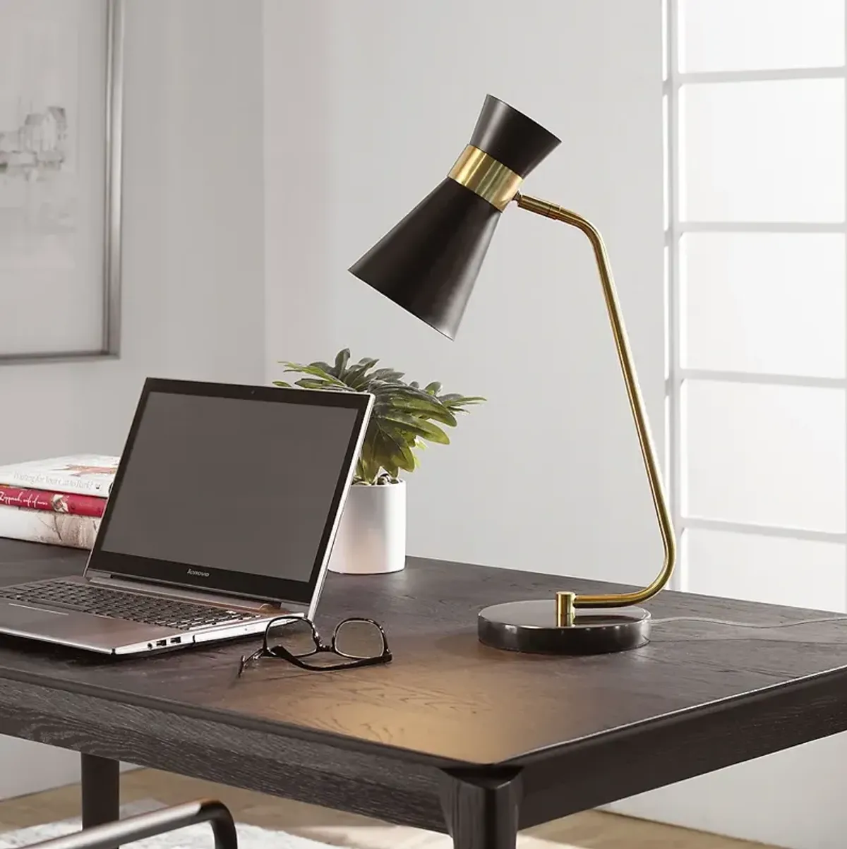 Noble Park Navasota Black and Gold Desk Lamp