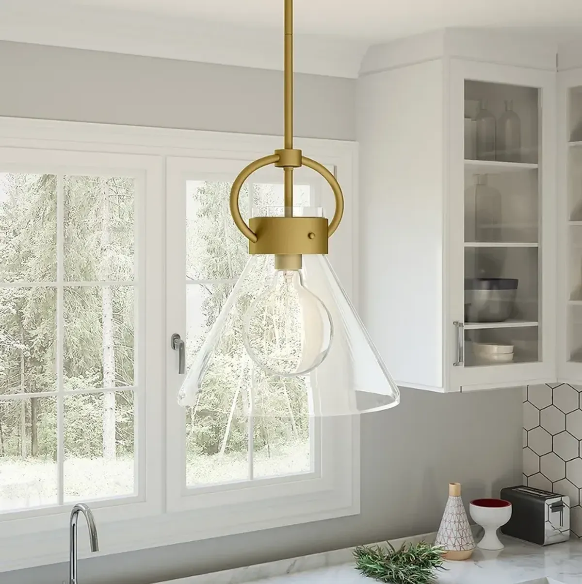 Webster 1-Lt  Brass Mini Pendant
