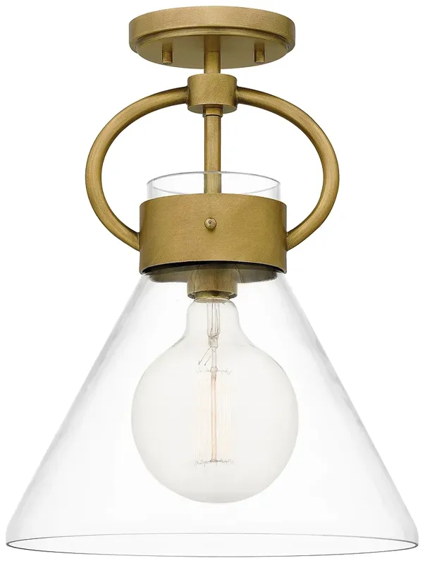 Webster 1-Lt Brass Semi-Flush Mt