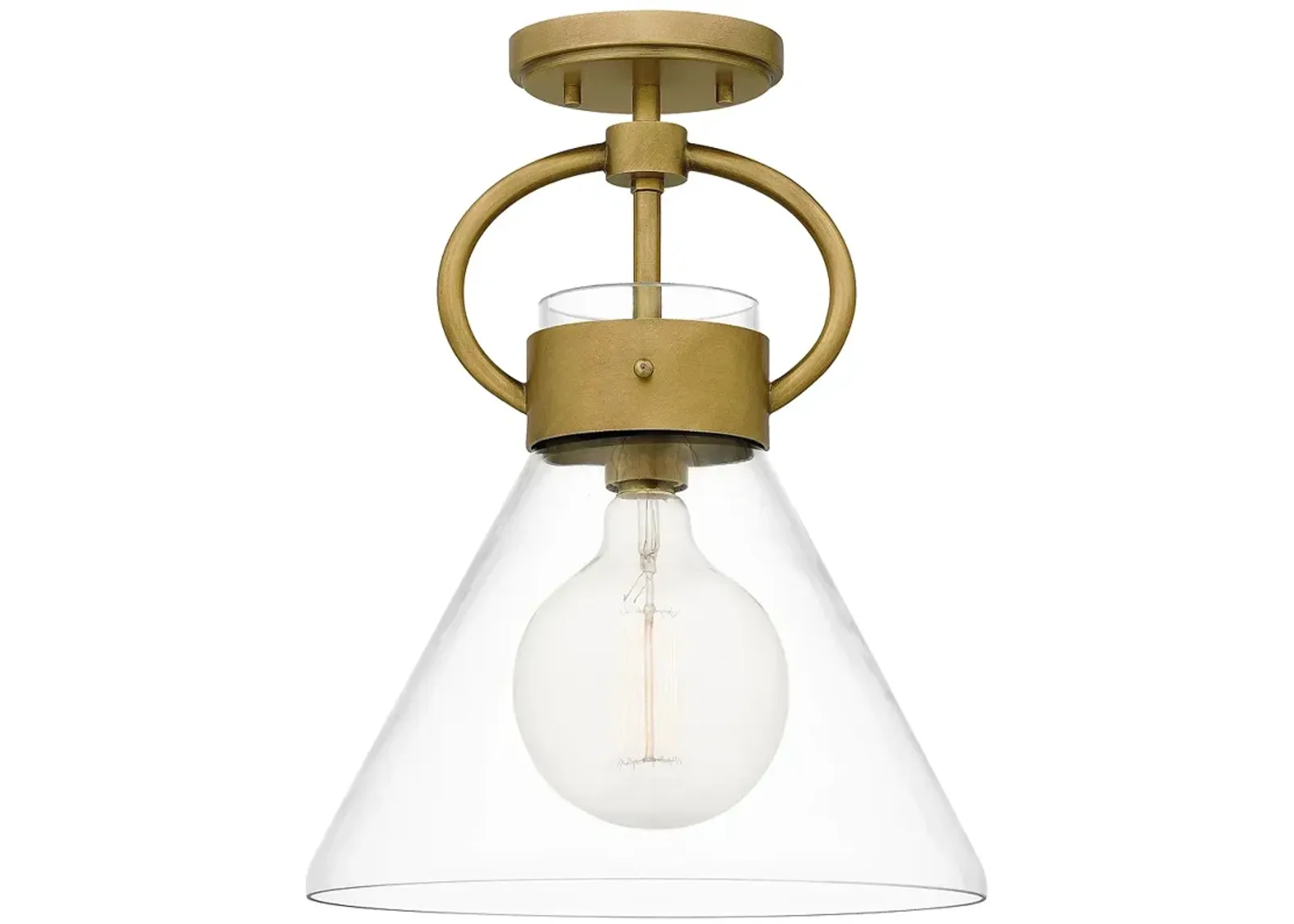 Webster 1-Lt Brass Semi-Flush Mt