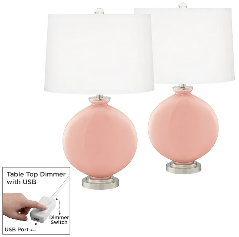 Rustique Carrie Table Lamp Set of 2 with Dimmers