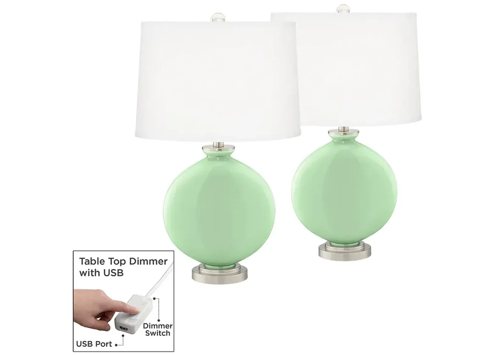 Flower Stem Carrie Table Lamp Set of 2 with Dimmers