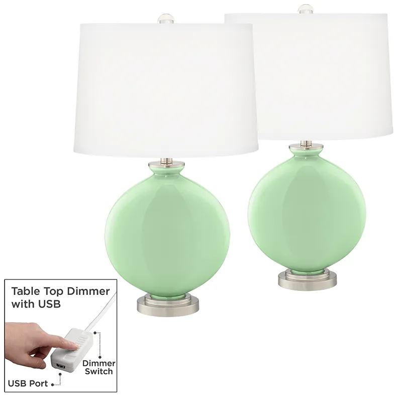 Flower Stem Carrie Table Lamp Set of 2 with Dimmers