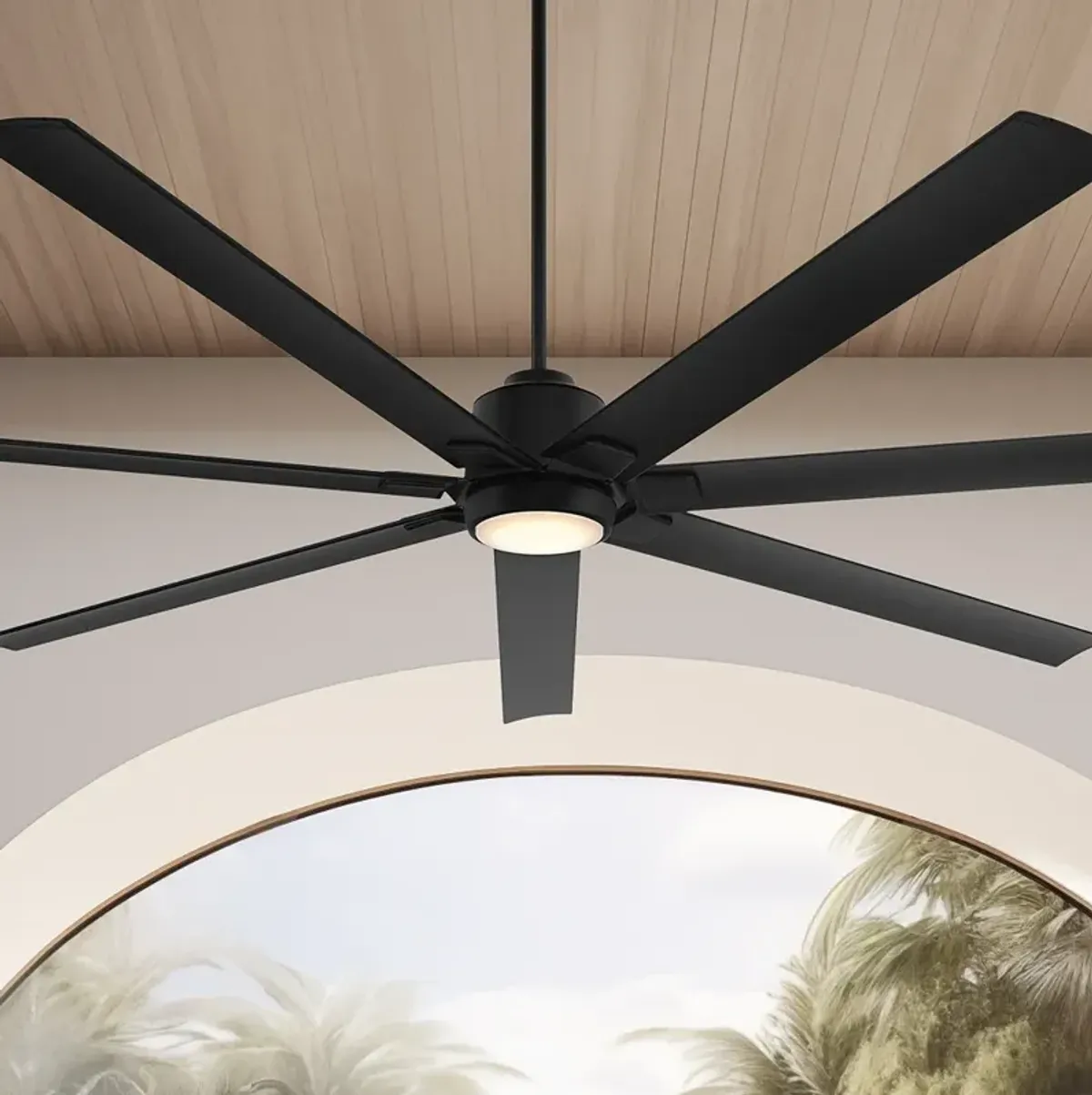 84" Casa Vieja Airbender Matte Black LED Ceiling Fan with Remote