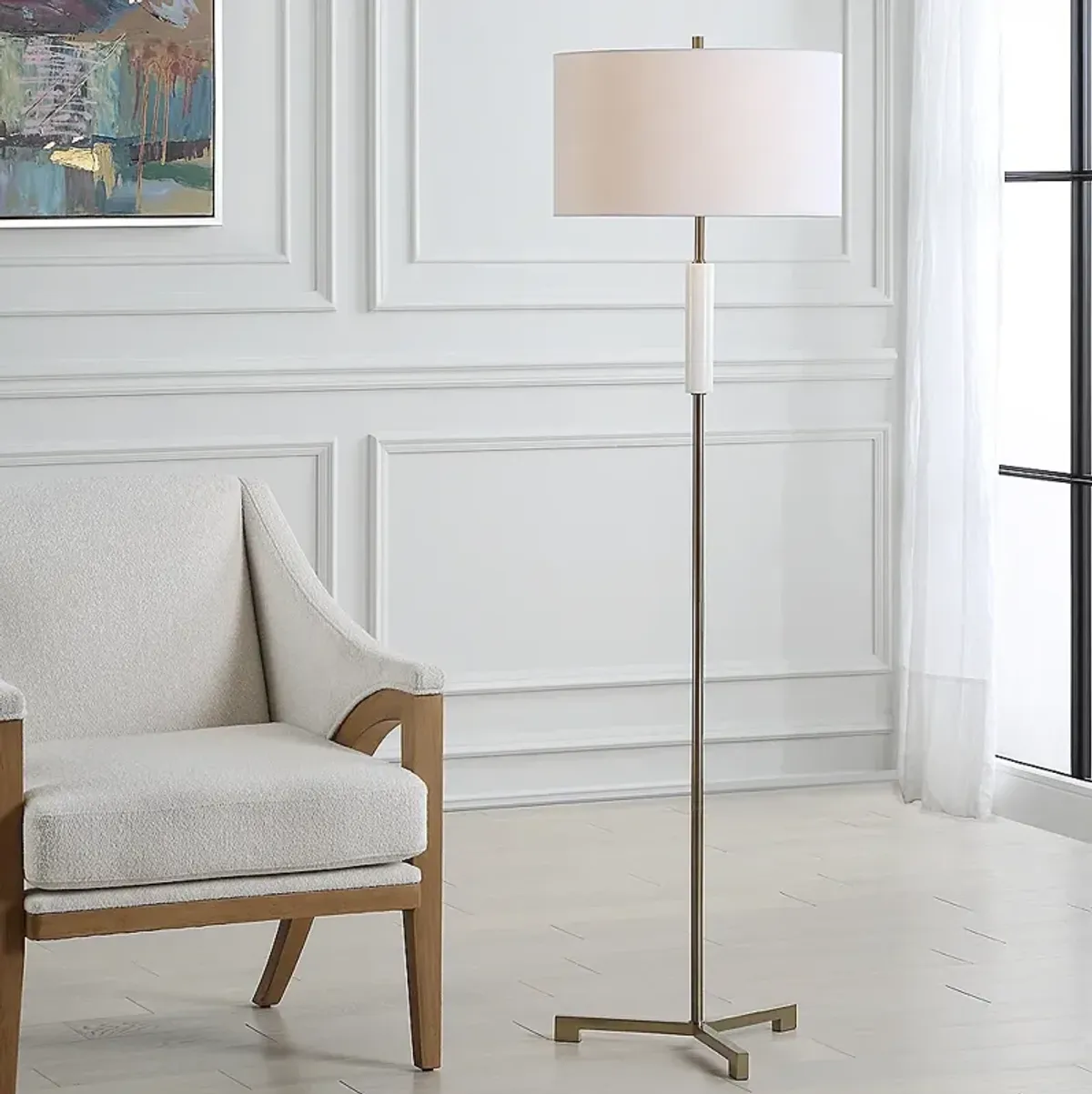 Noble Park Cresson Brass Tripod Floor Lamp