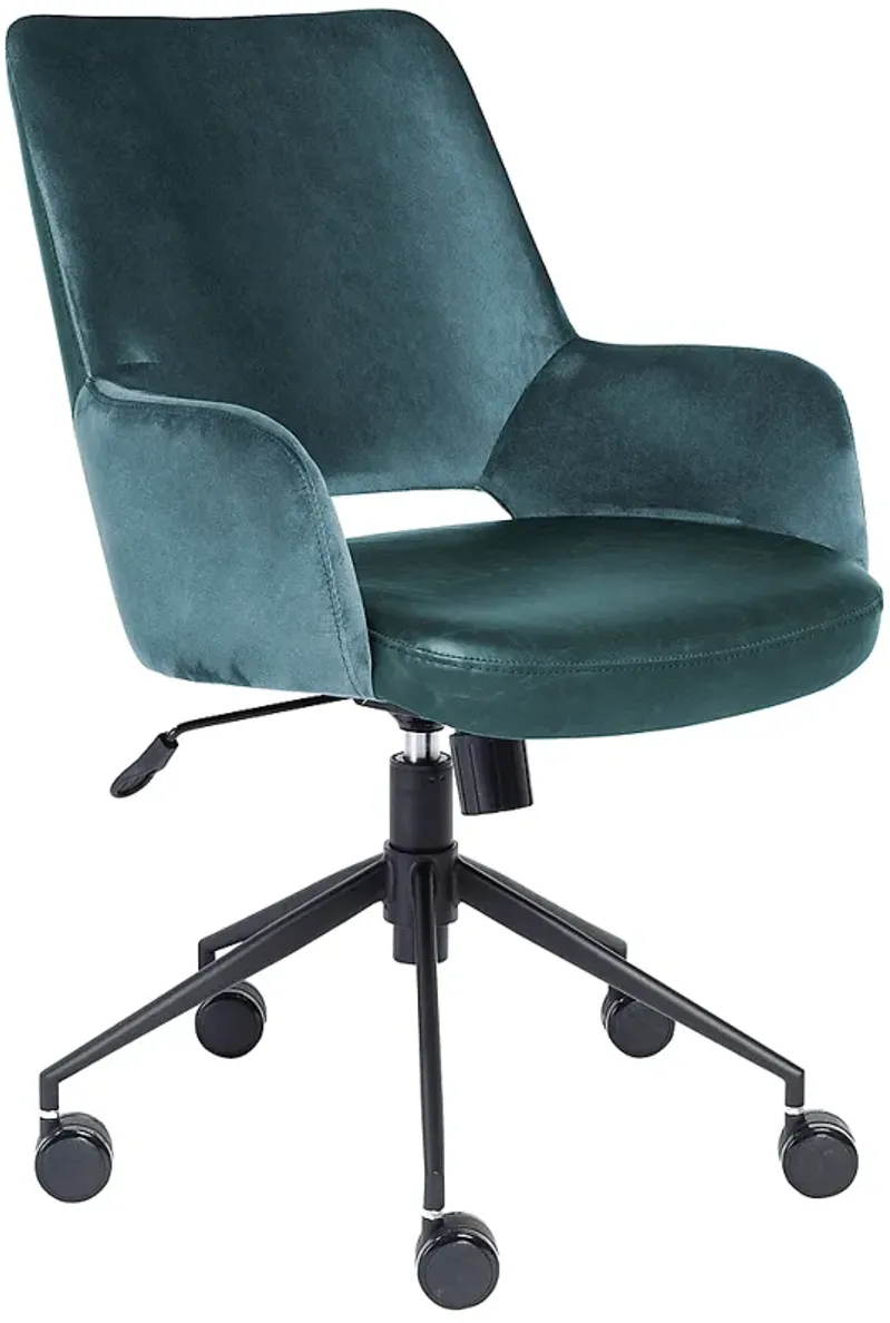 Desi Blue Fabric Adjustable Tilt Office Chair