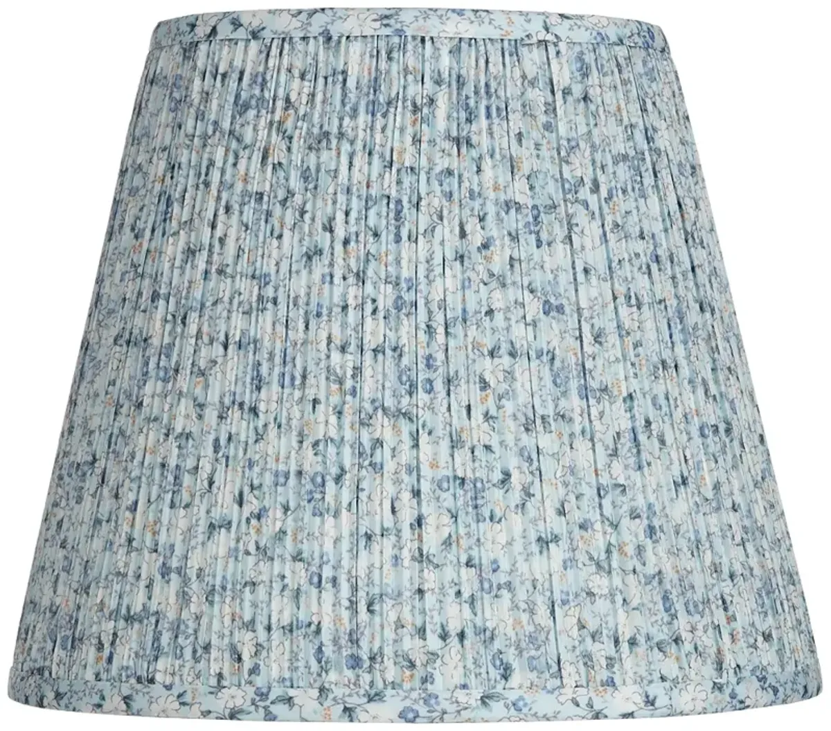 Blue Floral Pleated Empire Lamp Shade 8x13x11 (Spider)