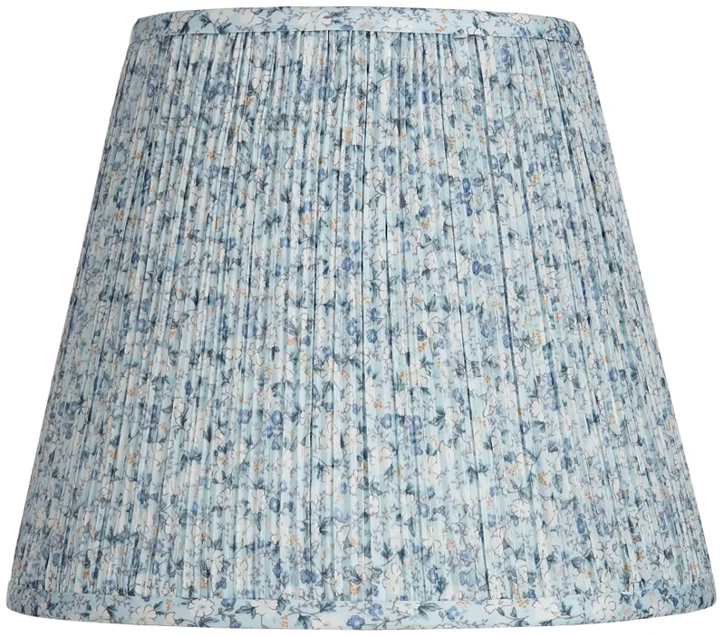 Blue Floral Pleated Empire Lamp Shade 8x13x11 (Spider)