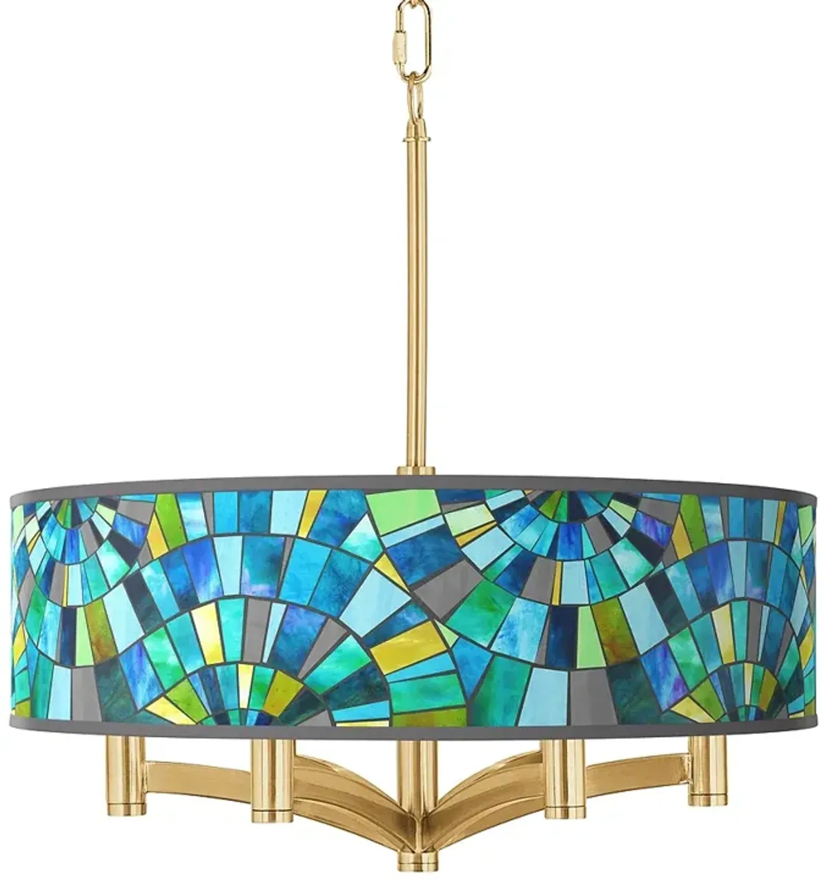 Lagos Mosaic Ava 6-Light Gold Pendant Chandelier