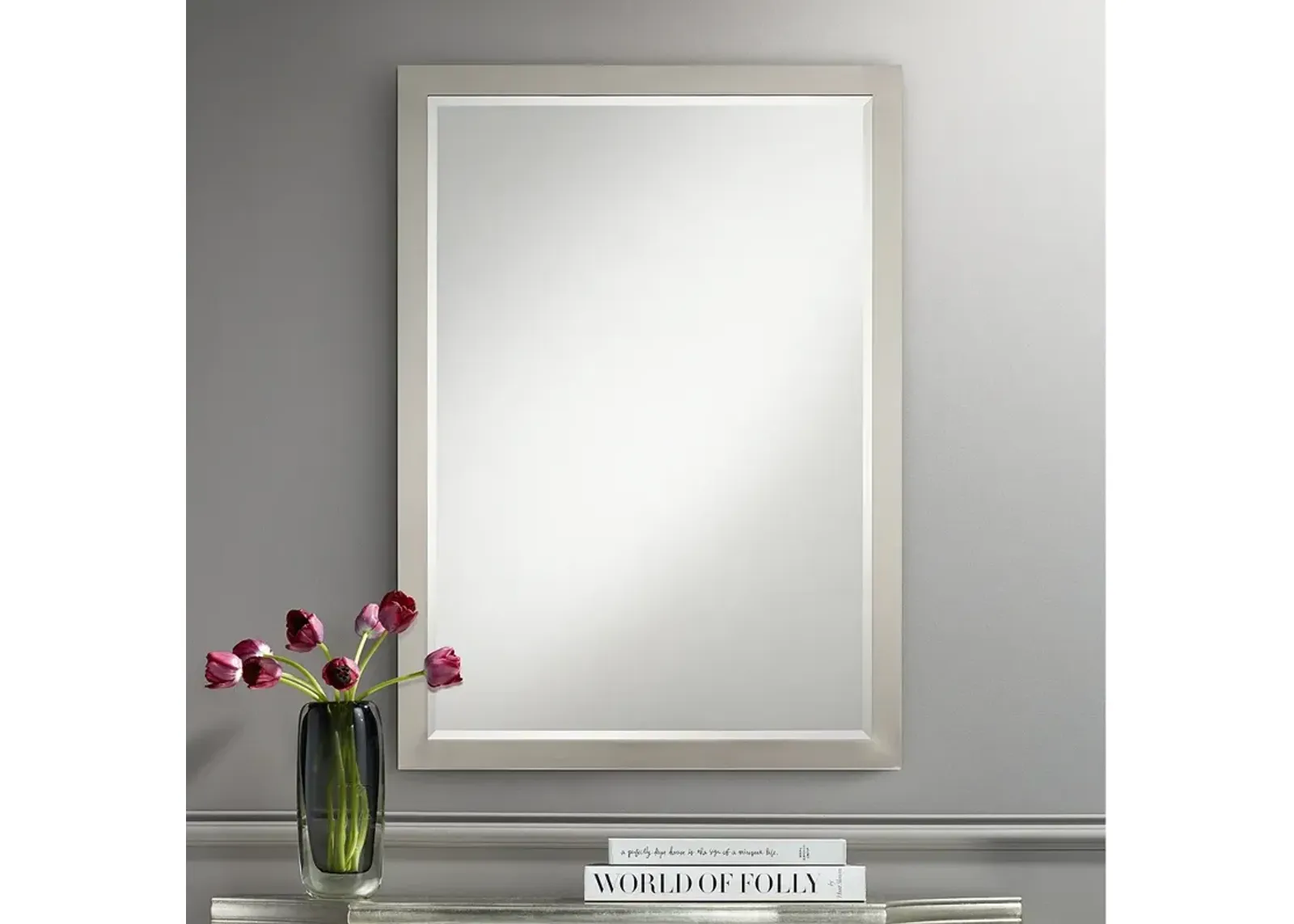 Possini Euro Metzeo 26" x 36" Brushed Nickel Mirror