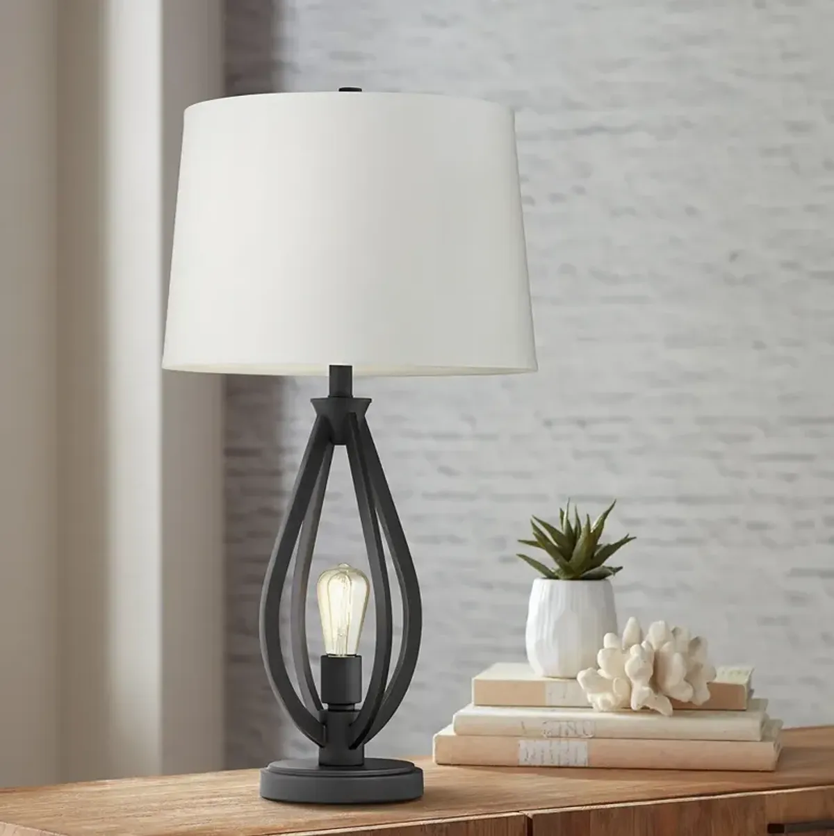 Pacific Coast Lighting Verna 30 1/2" Black Night Light Table Lamp
