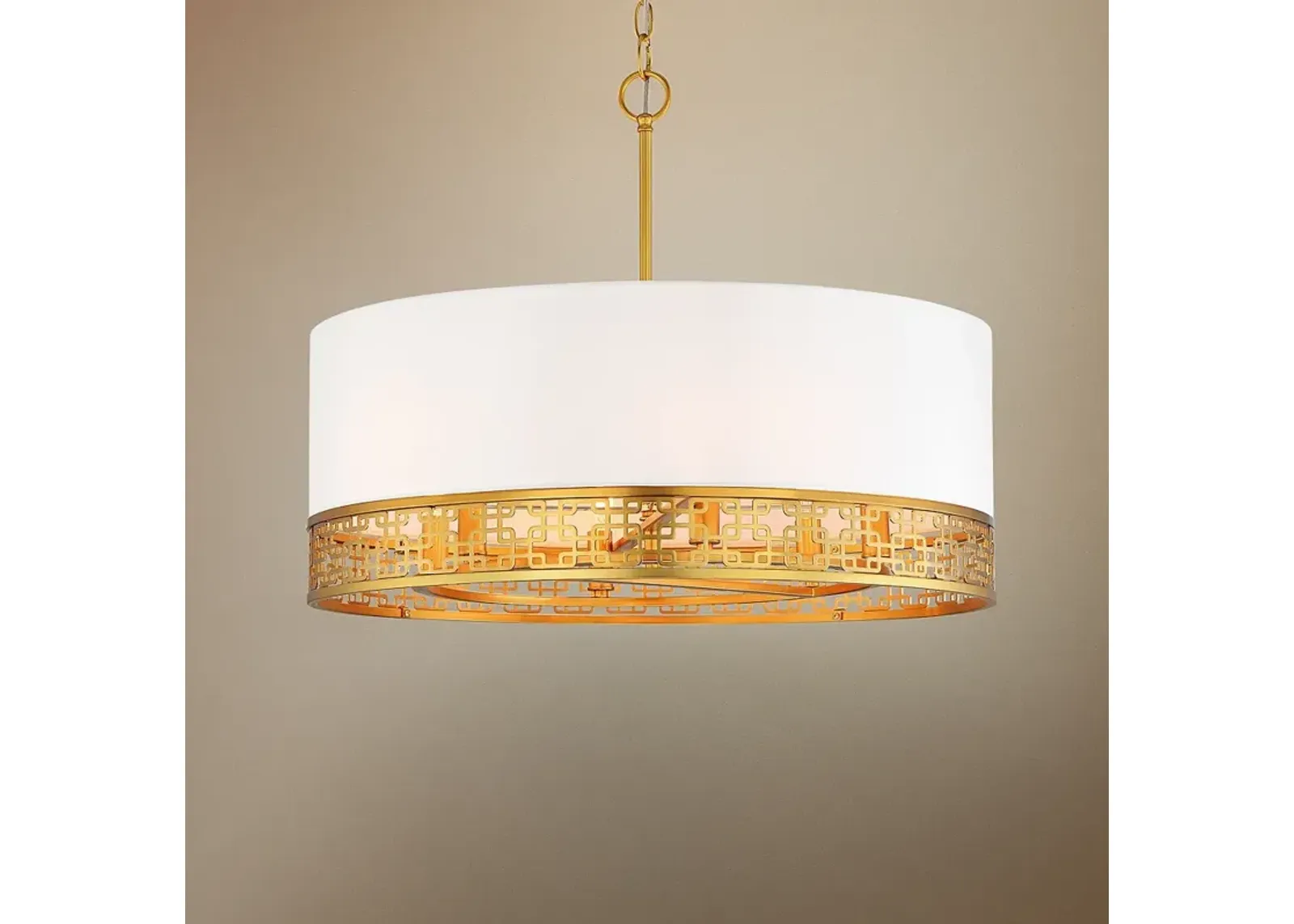 Metropolitan Blairmoor 25" Faux Silk Honey Gold Modern Pendant Light