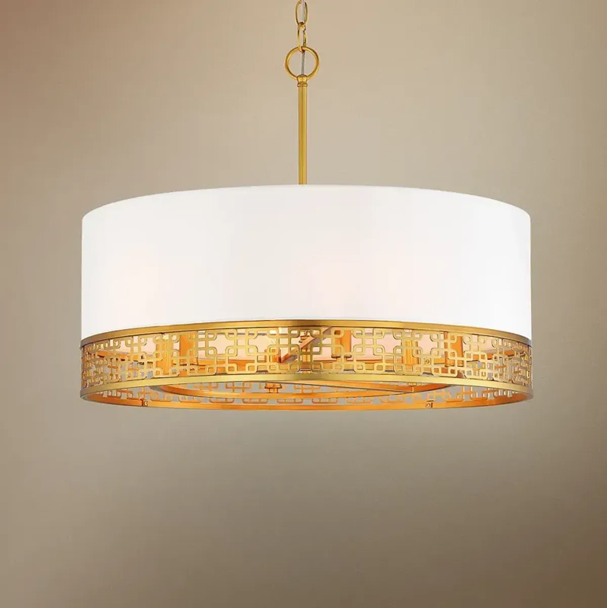 Metropolitan Blairmoor 25" Faux Silk Honey Gold Modern Pendant Light