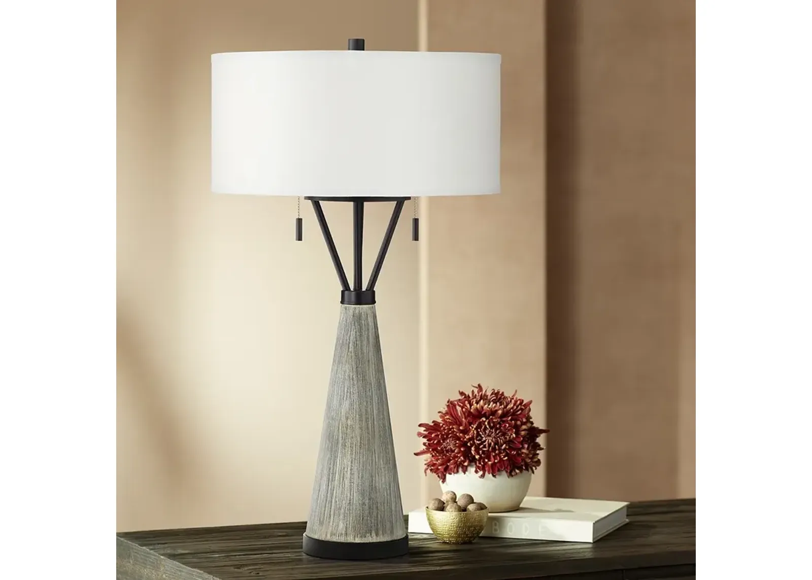 Pacific Coast Lighting Oakland 29 1/4" Gray Wash Tapered Table Lamp