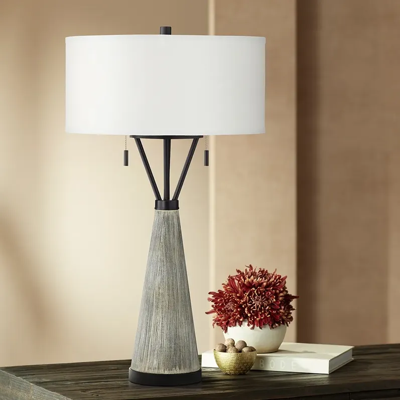 Oakland Gray Wash Tapered Table Lamp