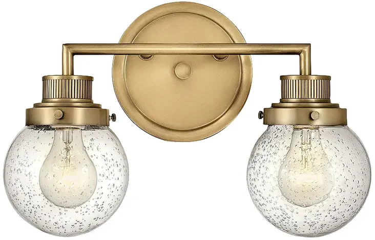 Hinkley Poppy 14 3/4" Wide 2-Light Heritage Brass Vanity Bath Light