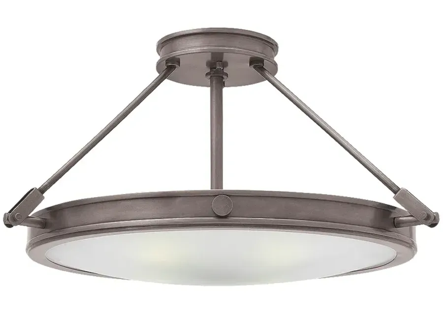 Hinkley Collier 22" Wide Antique Nickel LED Ceiling Light