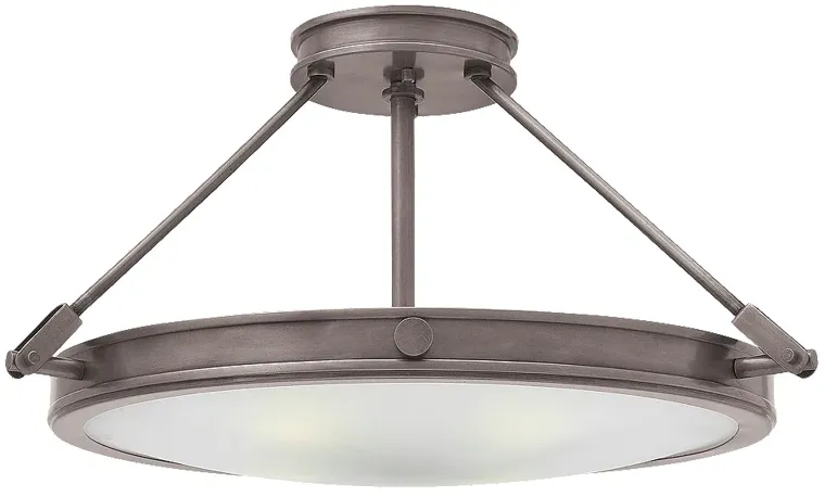 Hinkley Collier 22" Wide Antique Nickel LED Ceiling Light