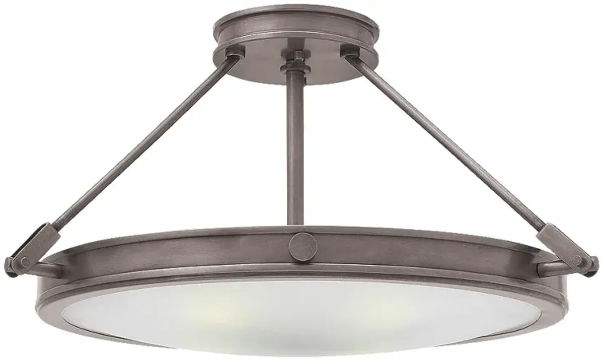 Hinkley Collier 22" Wide Antique Nickel LED Ceiling Light