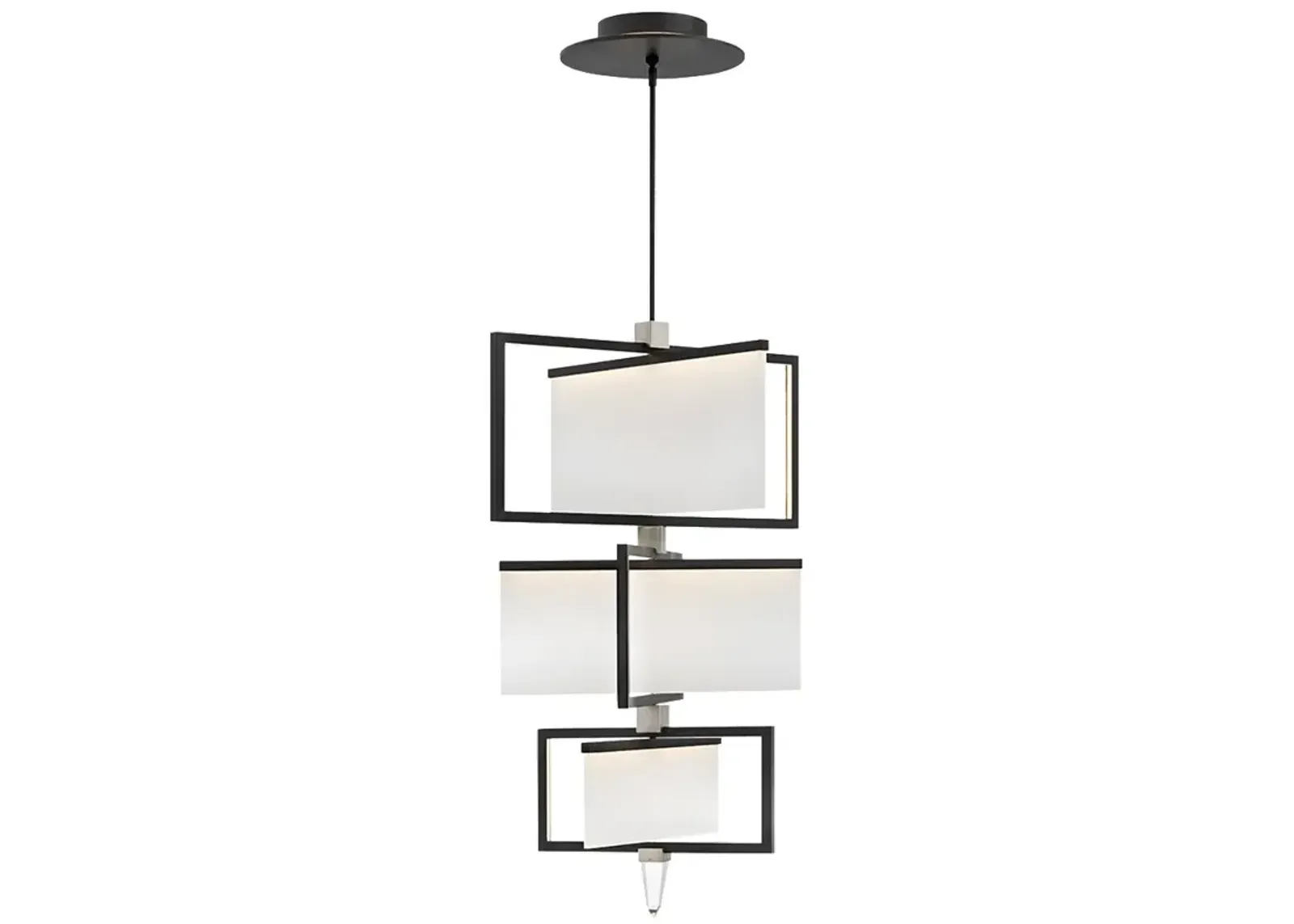 Chandelier Folio-Large Three Tier-Black-Led