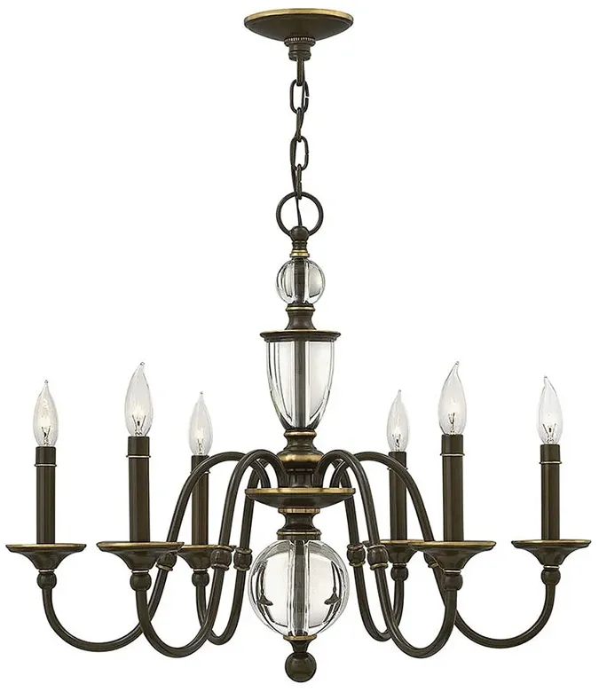 Chandelier Eleanor-Small Single Tier-Light Oiled Bronze