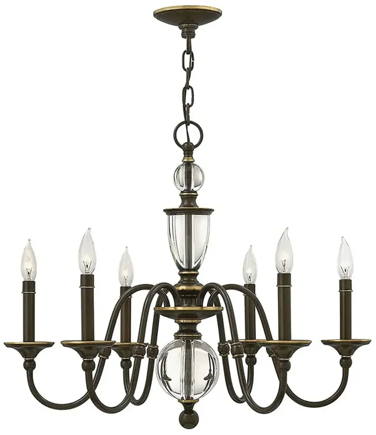 Chandelier Eleanor-Small Single Tier-Light Oiled Bronze