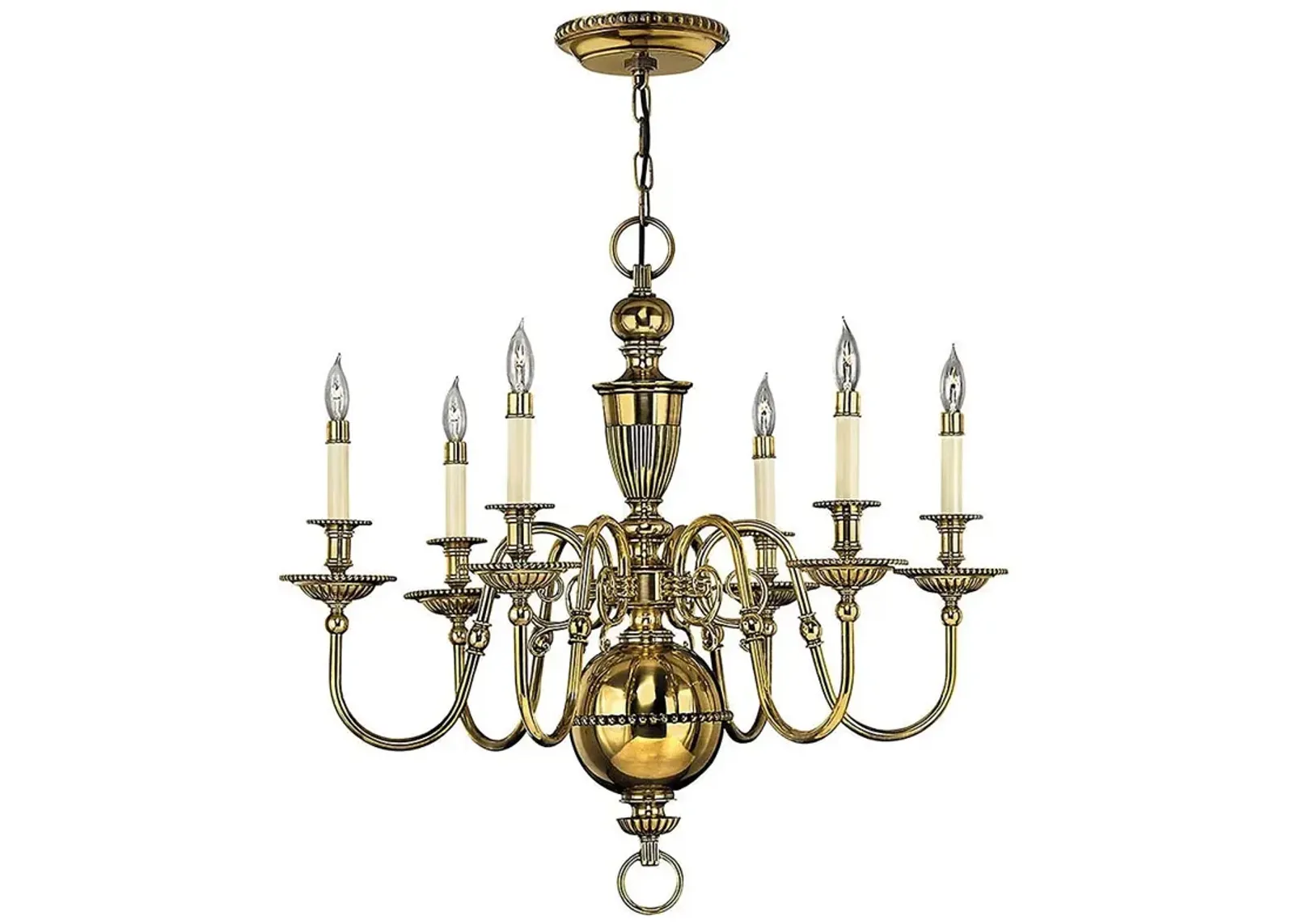 Hinkley Cambridge 29" Wide Traditional Brass Candelabra Chandelier