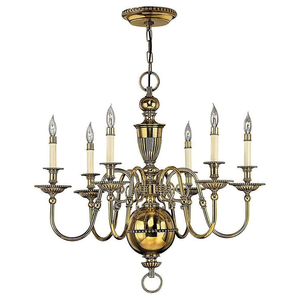 Hinkley Cambridge 29" Wide Traditional Brass Candelabra Chandelier